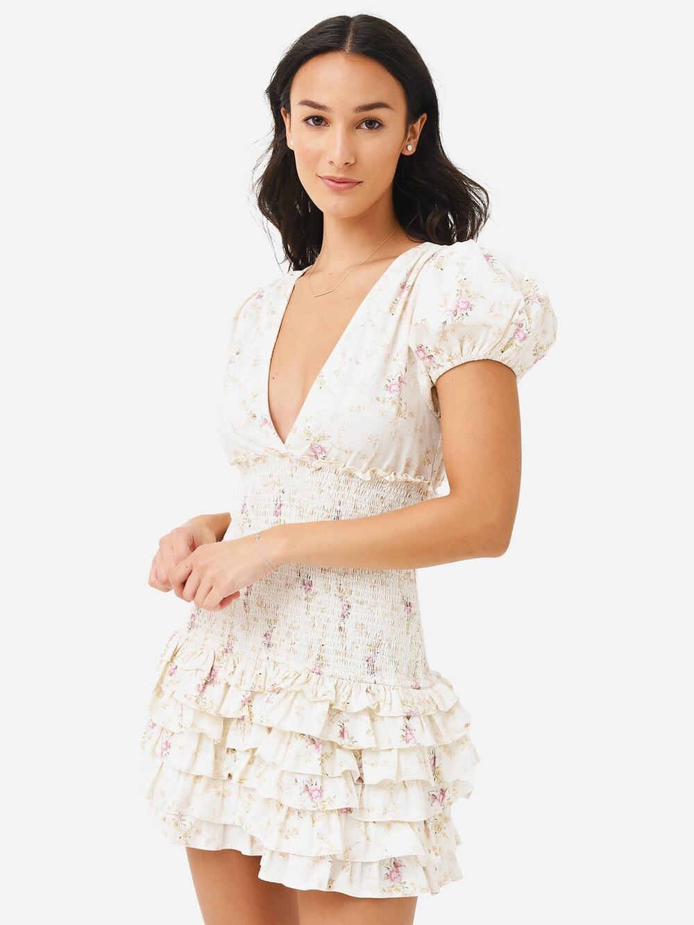 LoveShackFancy NWT Radia size Large Floral Cotton Mini Dress